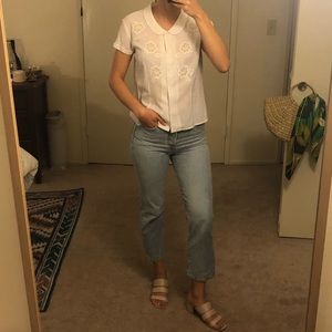 Vintage white embroidered shirt